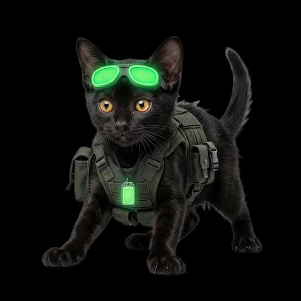 FlightKitten in tactical gear